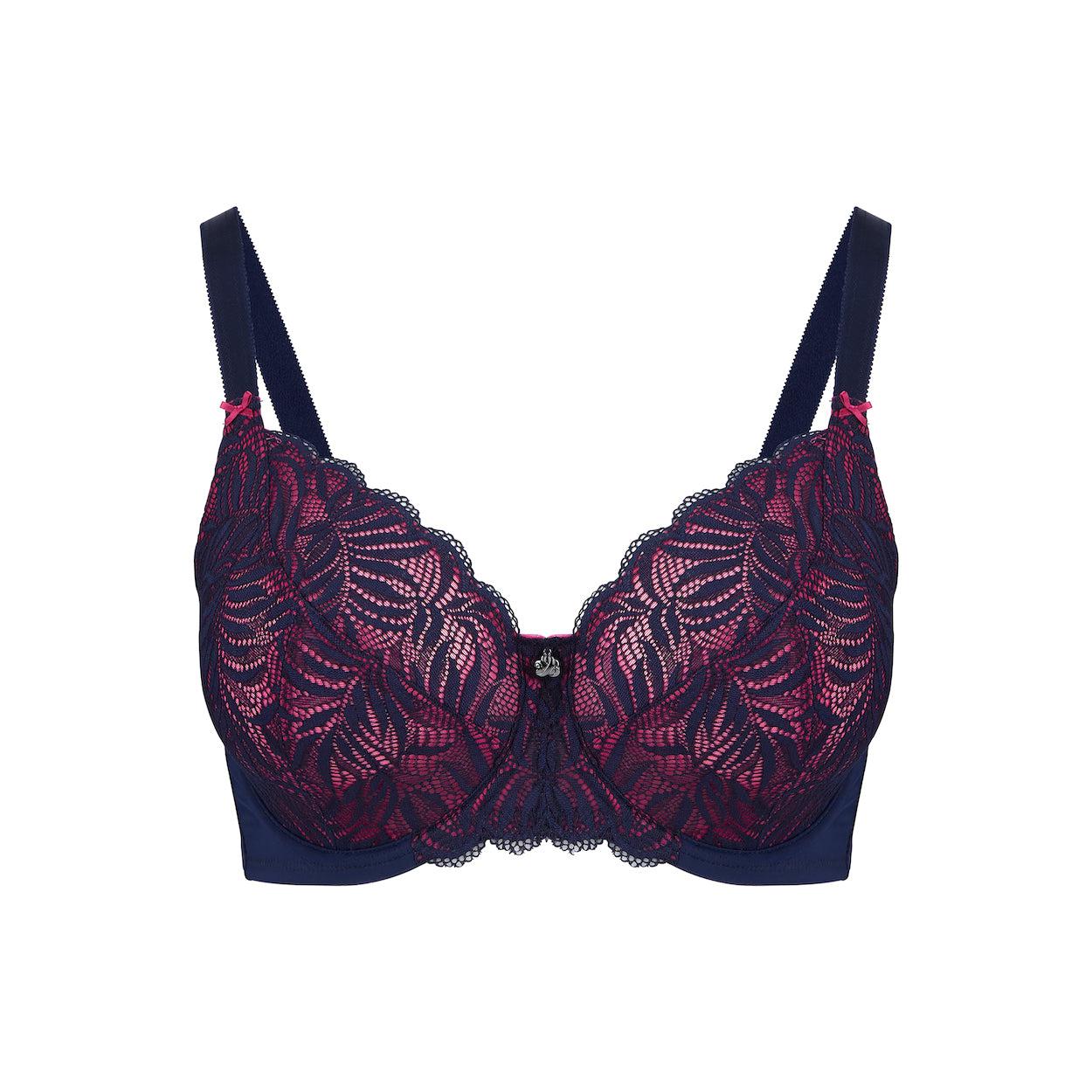 Radiate Lace Full Cup Bra - Navy Berry