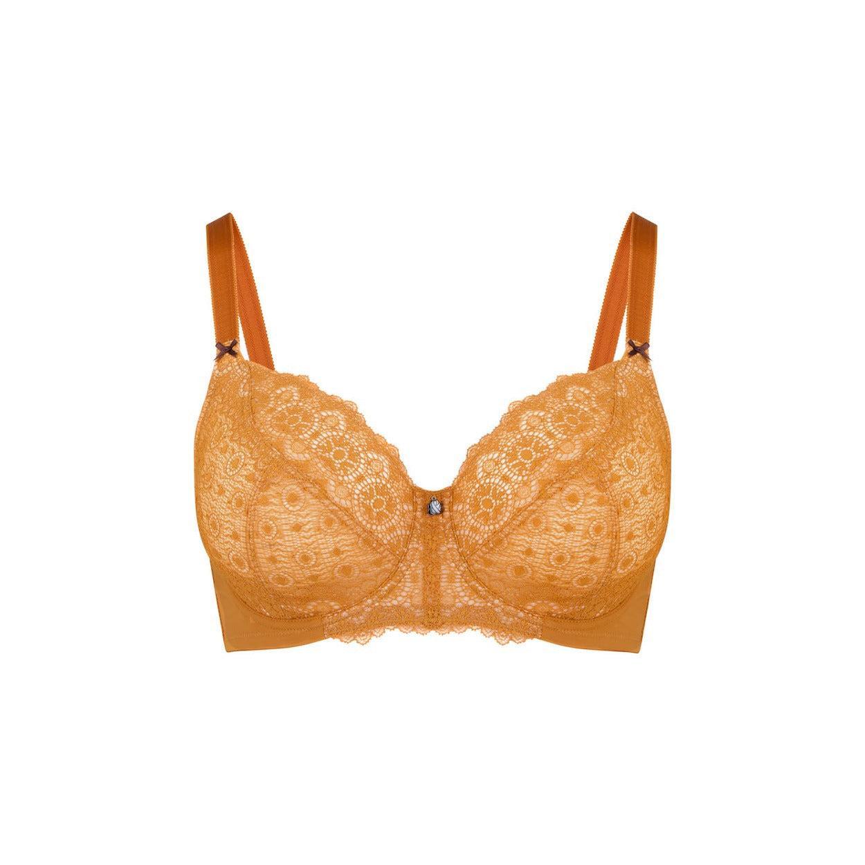 Geo Lace Full Cup Bra - Burnt Orange