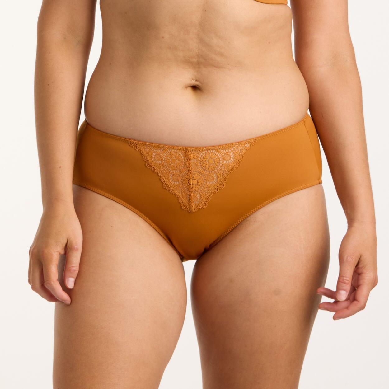 Geo Lace Midi Brief - Burnt Orange