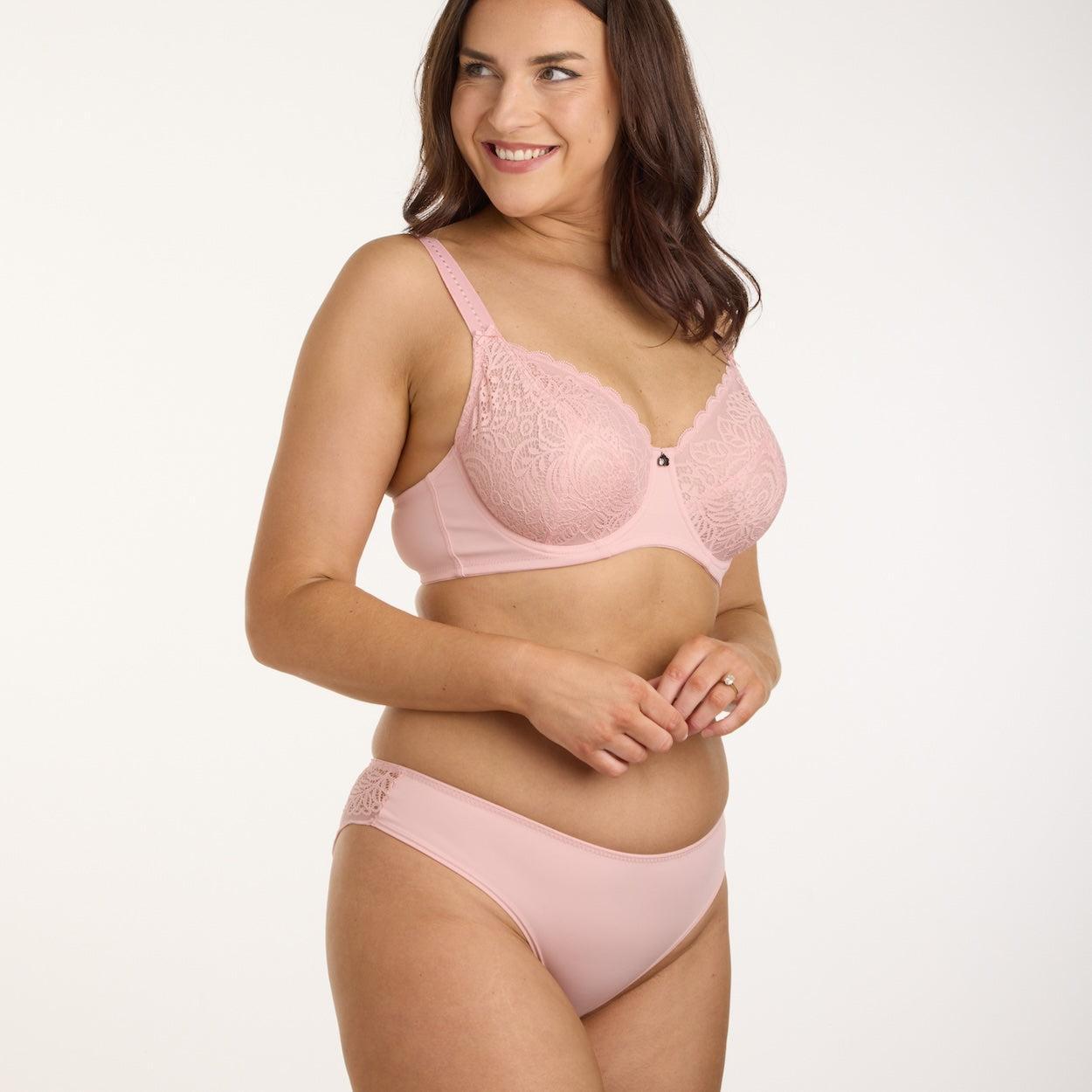 Lily Lace Bum Bikini Brief - Blush Pink