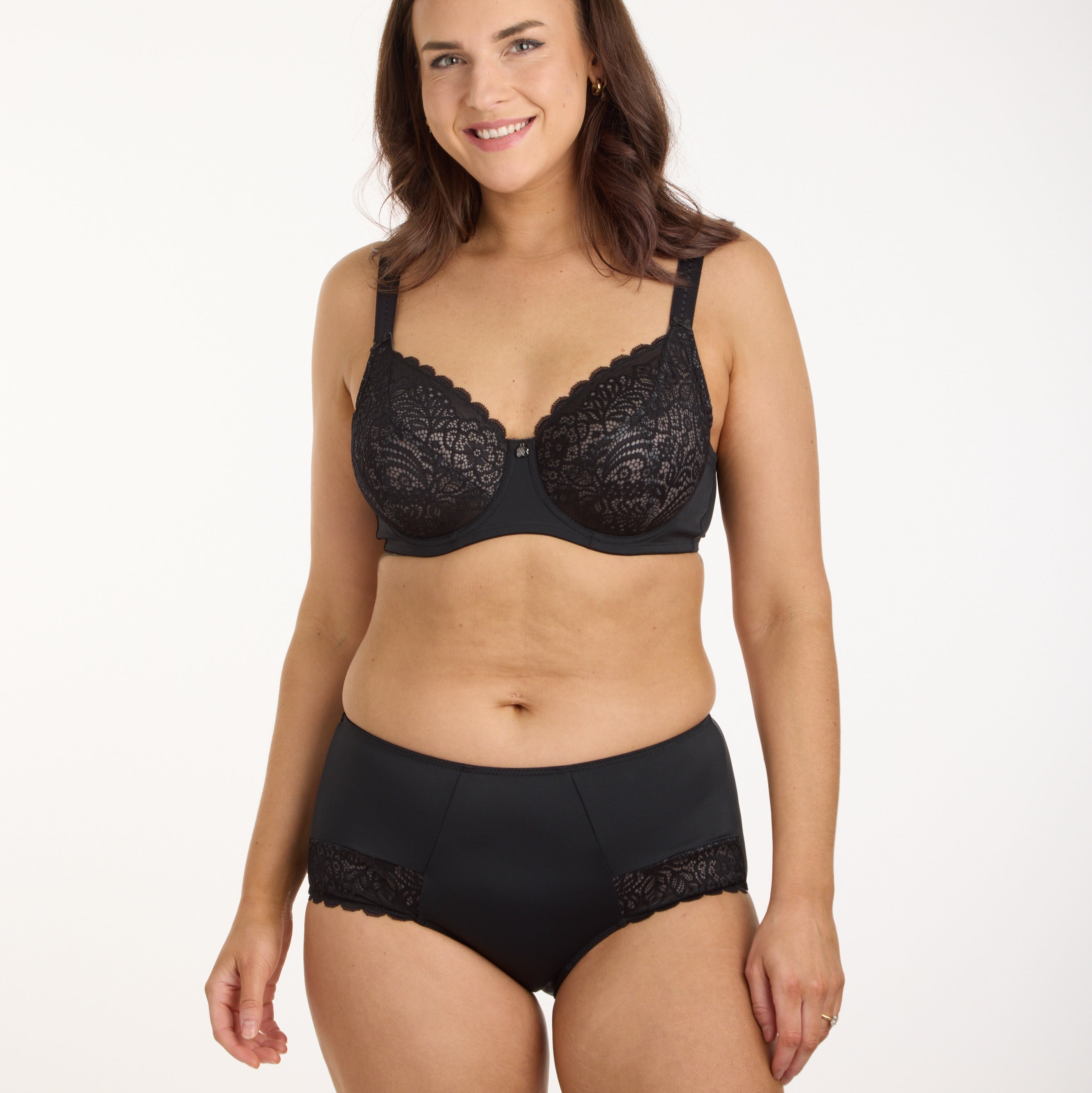 Lily Lace Full Brief - Black