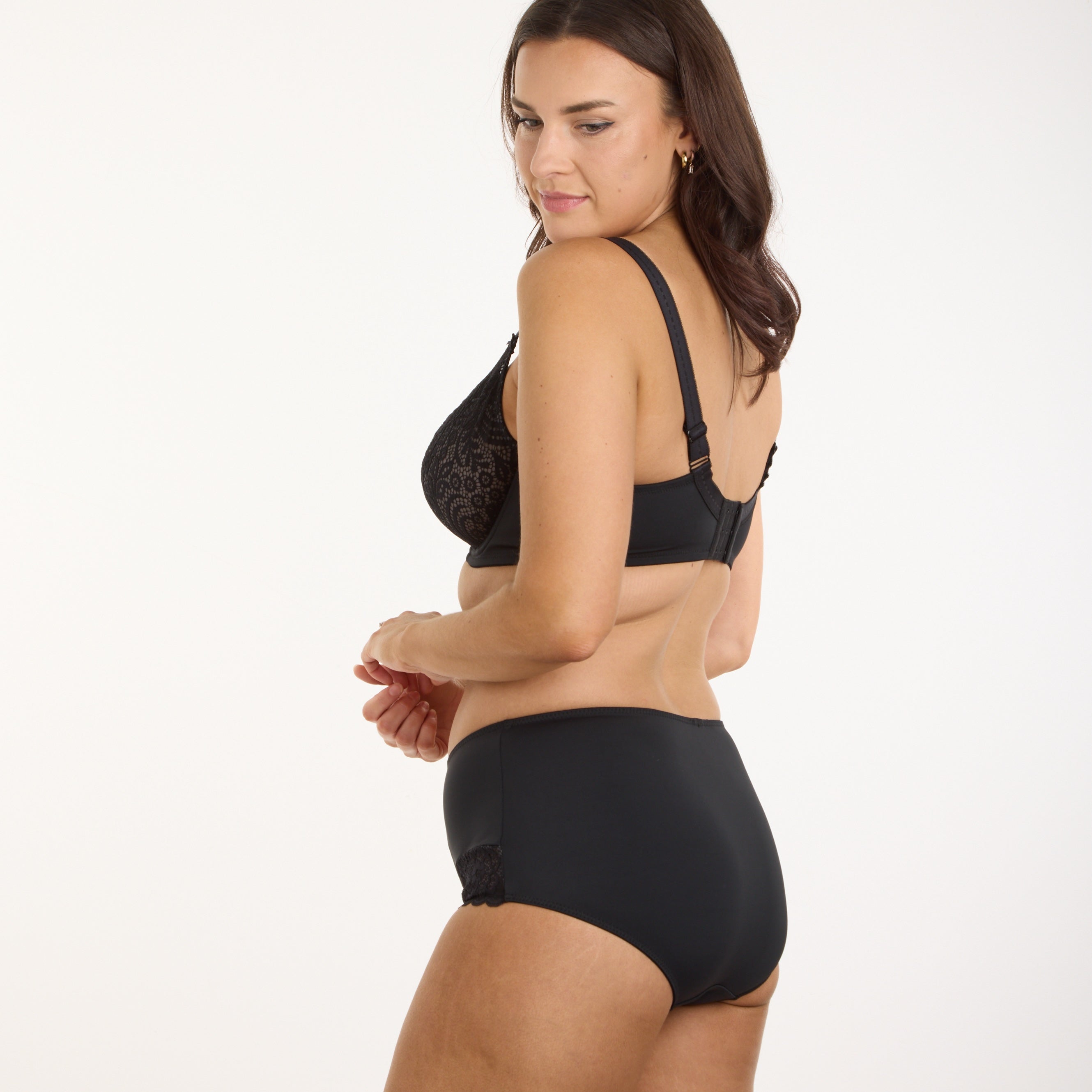 Lily Lace Full Brief - Black