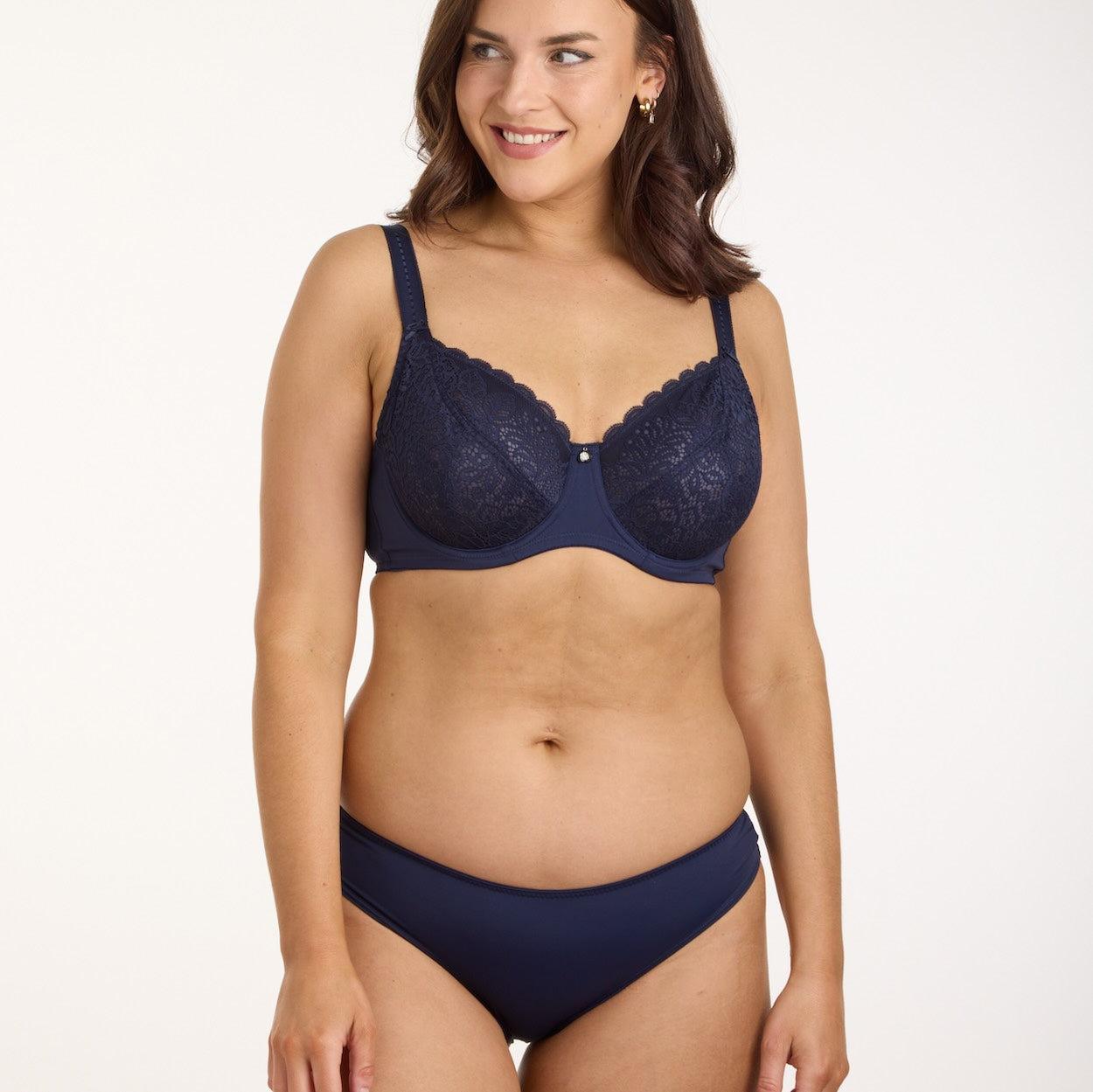 Lily Lace Bum Bikini Brief - Navy