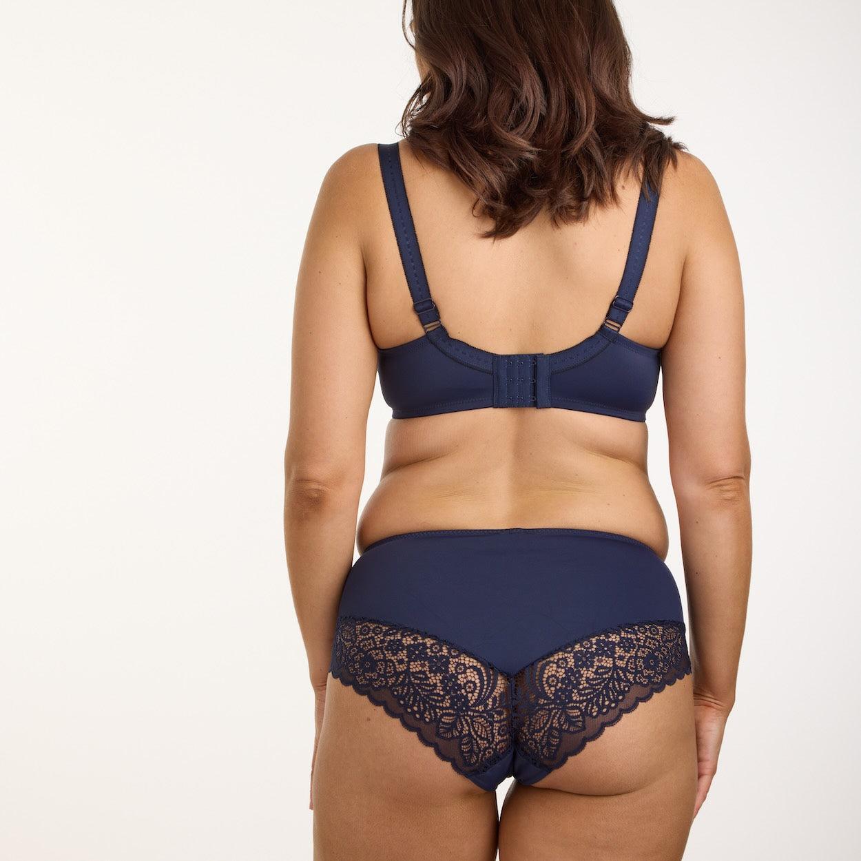 Lily Lace Midi Brief - Navy