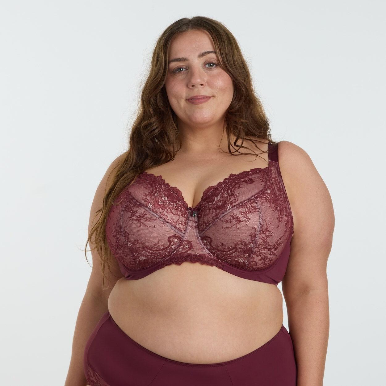 Nightingale Lace Premium Support Bra - Burgundy