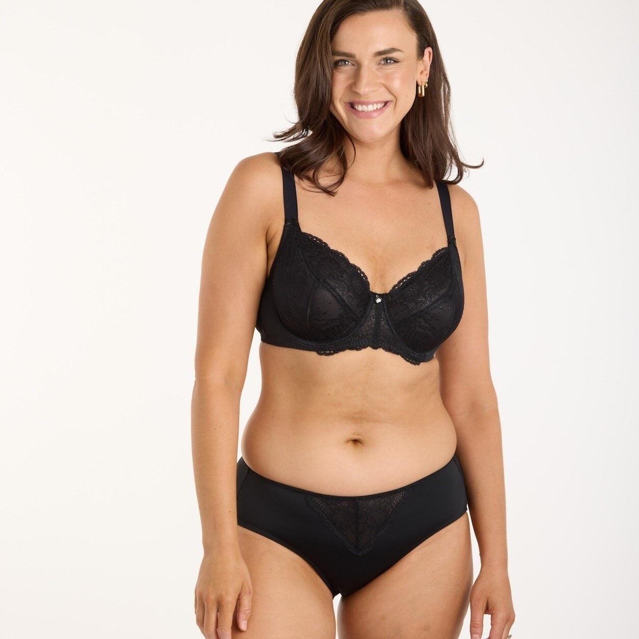 Peony Lace Midi Brief - Black