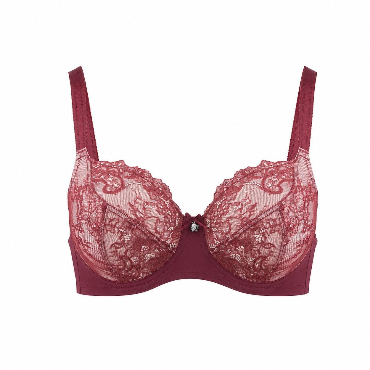 Nightingale Lace Premium Support Bra - Burgundy