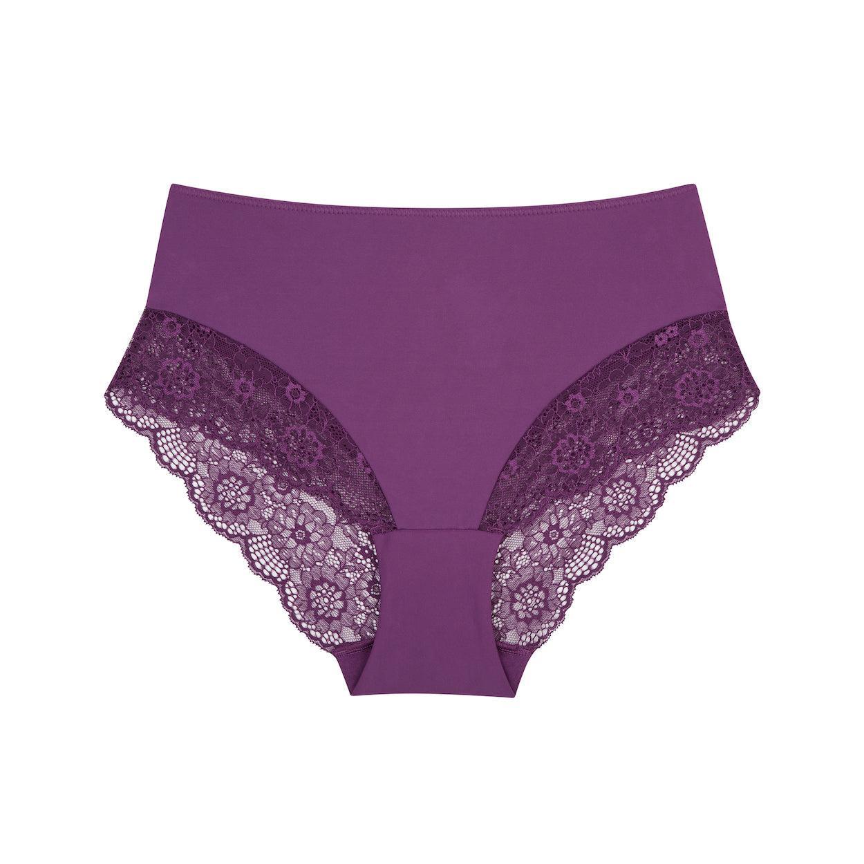Peony Lace Midi Brief - Purple Wineberry