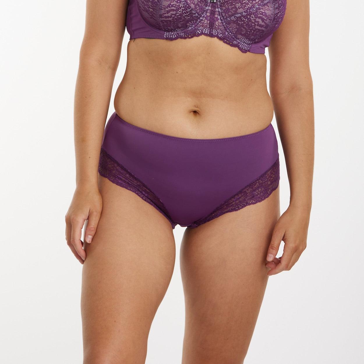 Peony Lace Midi Brief - Purple Wineberry