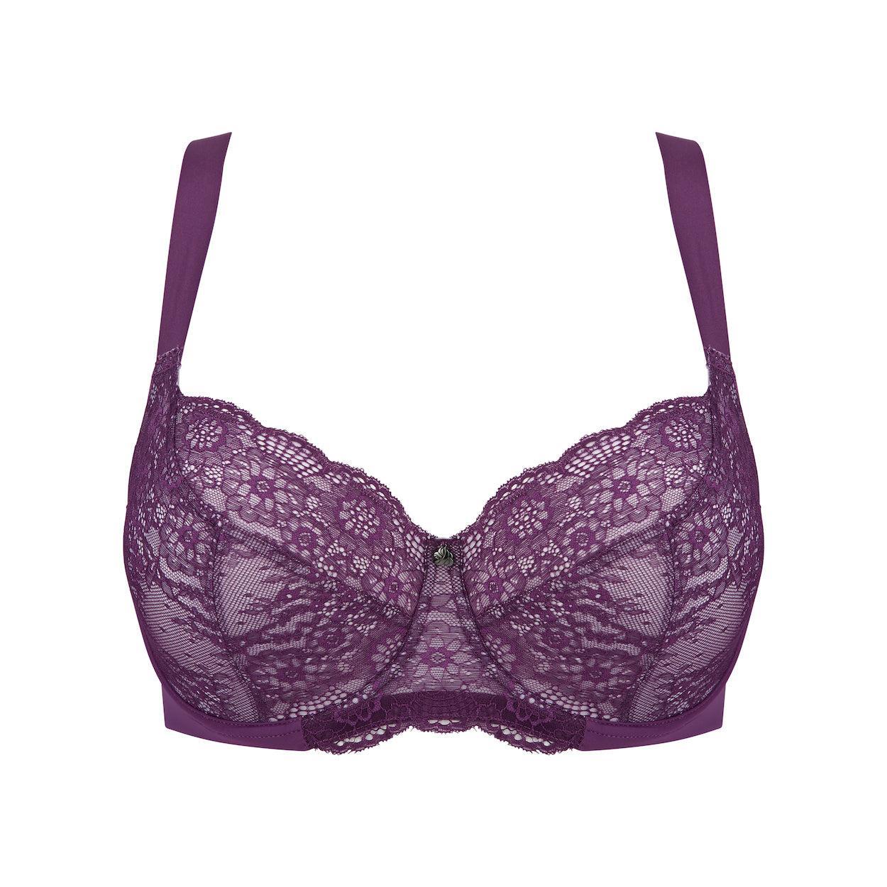 Peony Lace Premium Support Bra - Purple Wineberry