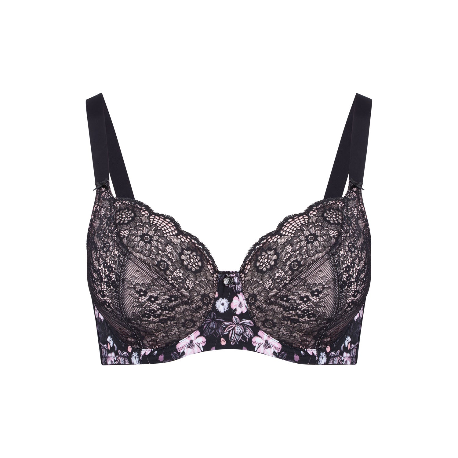 Print Premium Support Bra - Black Bloom