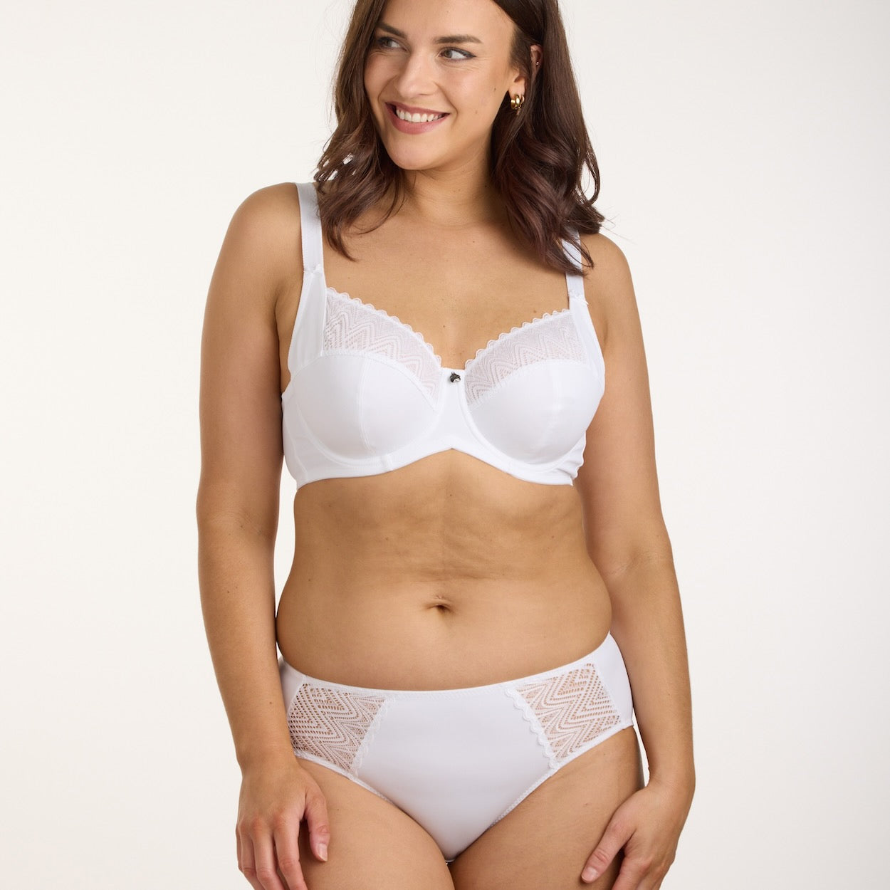 Willow Lace Midi Brief - White