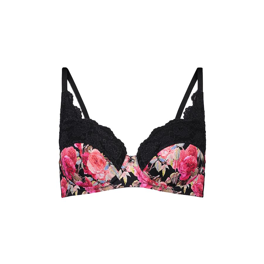 Print Padded Balconette Bra - Cottage Garden