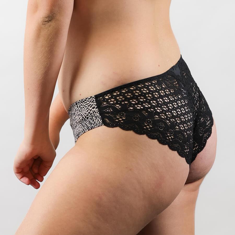 Queen of the Nile Lace Bum Bikini Brief - Ebony Black