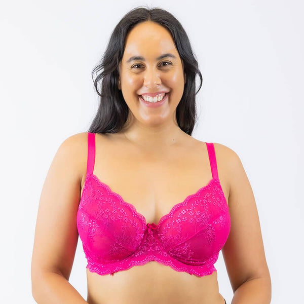 Rainbow Shops Womens Plus Size Daisy Lace Balconette Bra, Converts to  Strapless, Pink, Size 44C
