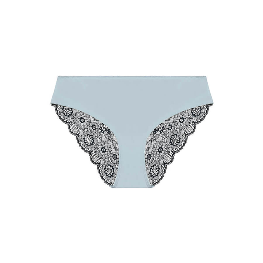 Alyssum Lace Bum Bikini Brief - Blue Graphite