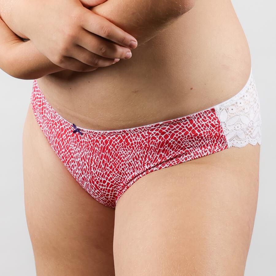 Queen of the Nile Lace Bum Bikini Brief - Lipstick Red