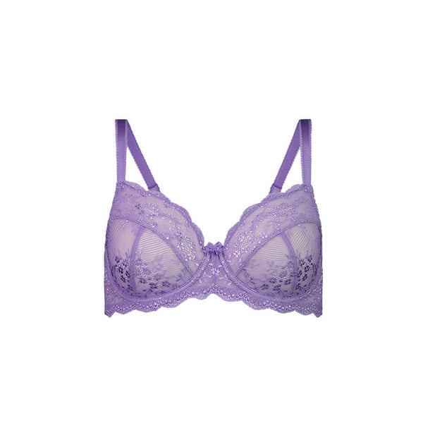 Rainbow Shops Womens Plus Size Shadow Stripe Lace Convertible Balconette  Bra, Purple, Size 40C