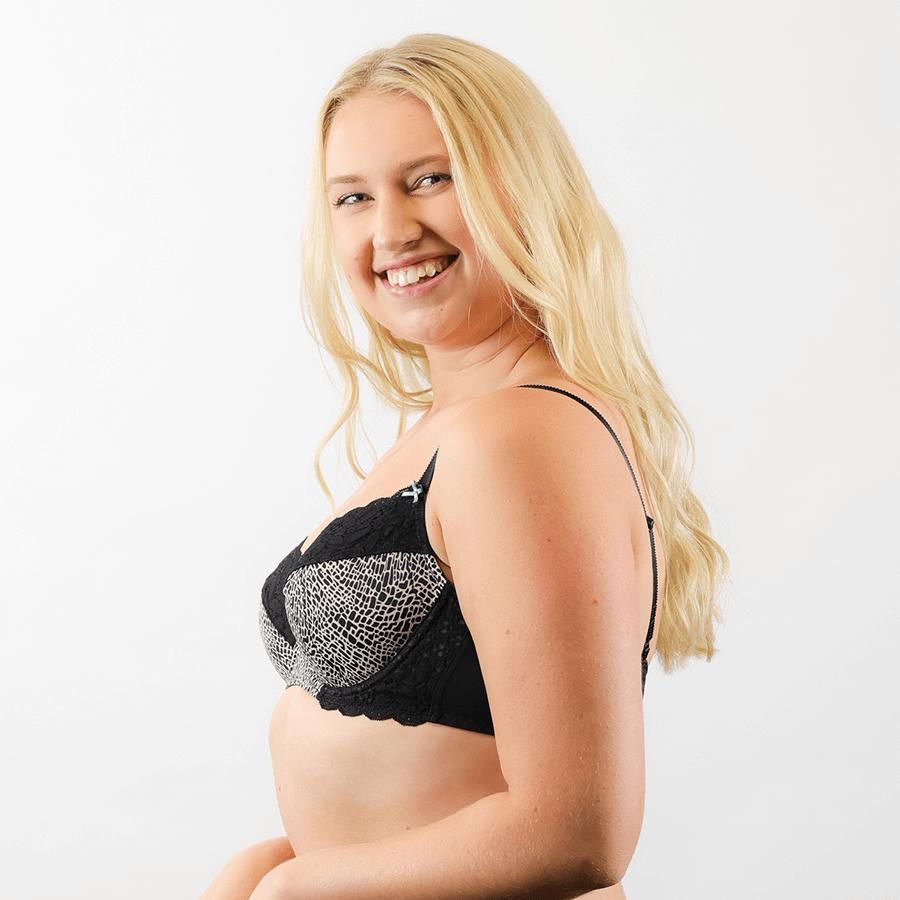 Print Balconette Bra - Queen of the Nile Ebony Black