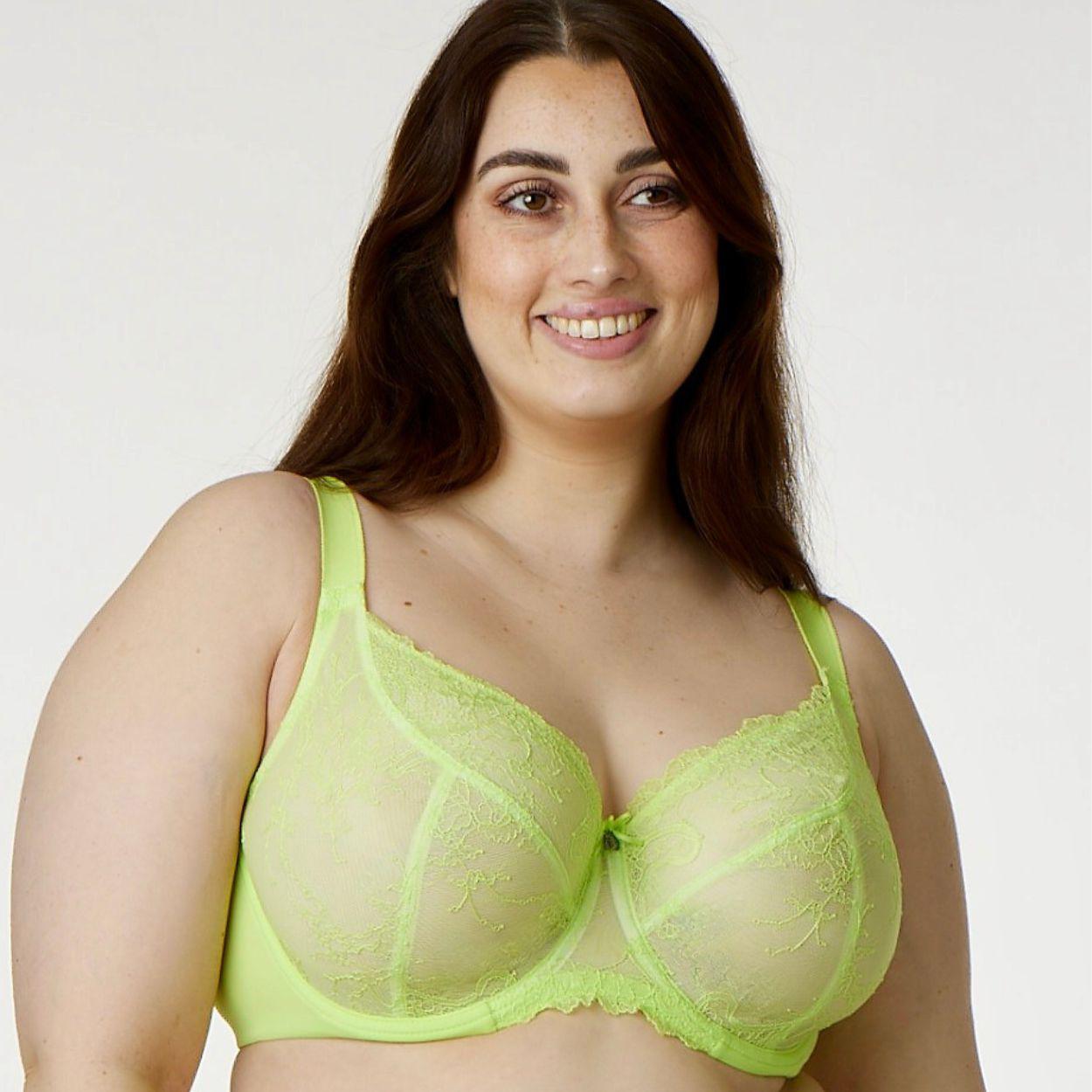 Nightingale Lace Full Cup Bra - Premium Support - Lime Splash