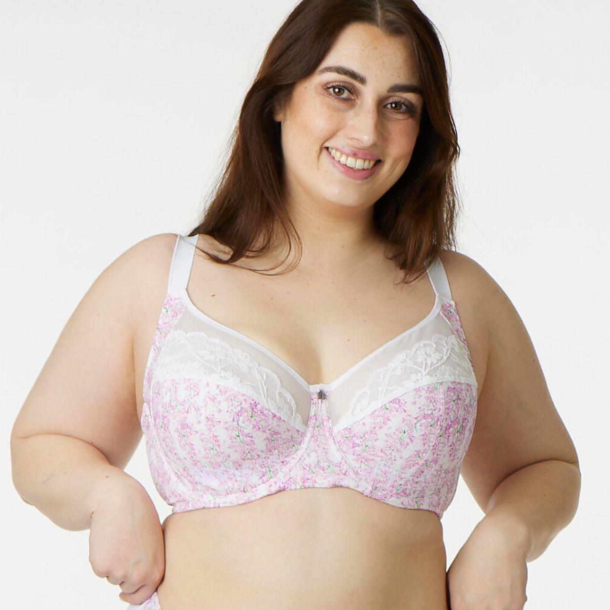 Print Full Cup Bra - Premium Support - Wisteria