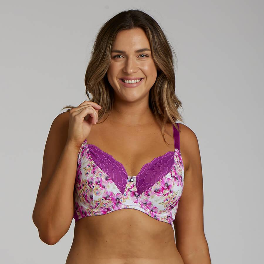 Print Full Cup Bra Aster Purple - front