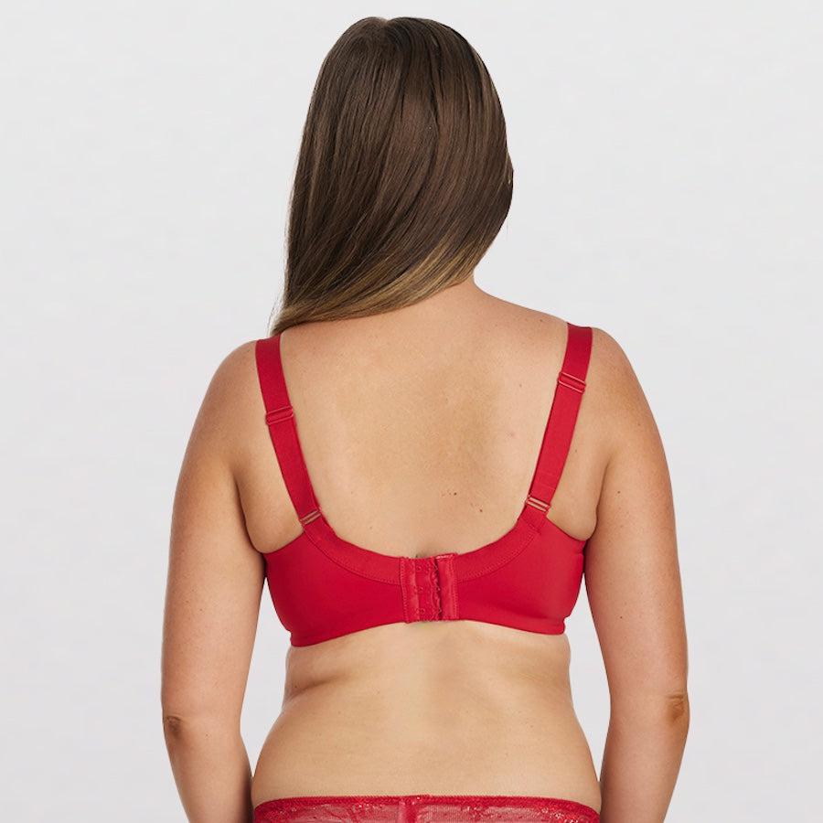 Peony Lace Premium Support Bra - Savvy Red