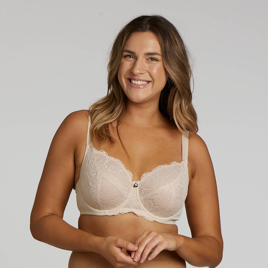 Baroque Lace Full Cup Bra - Café Latte