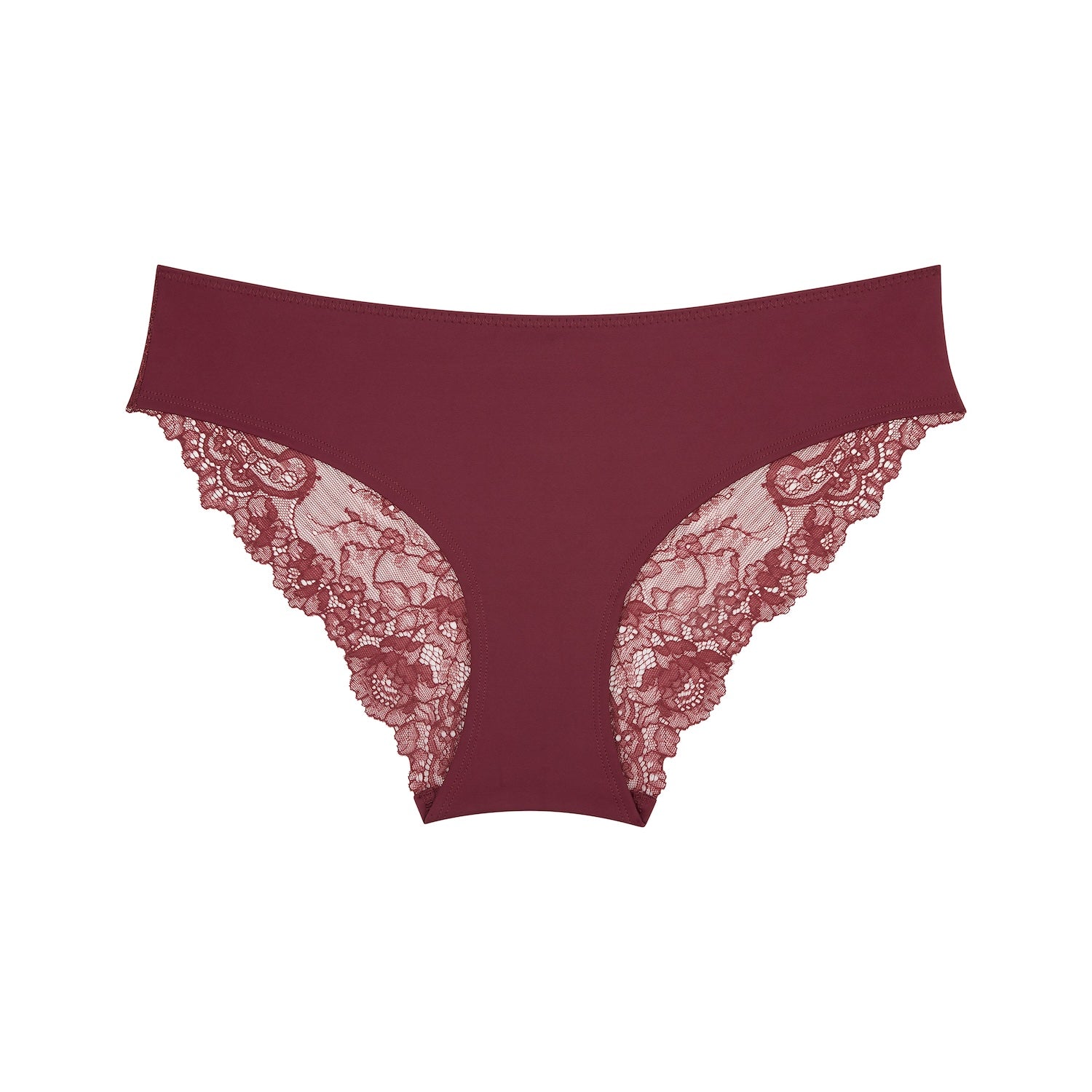 Nightingale Lace Bum Bikini Brief - Burgundy