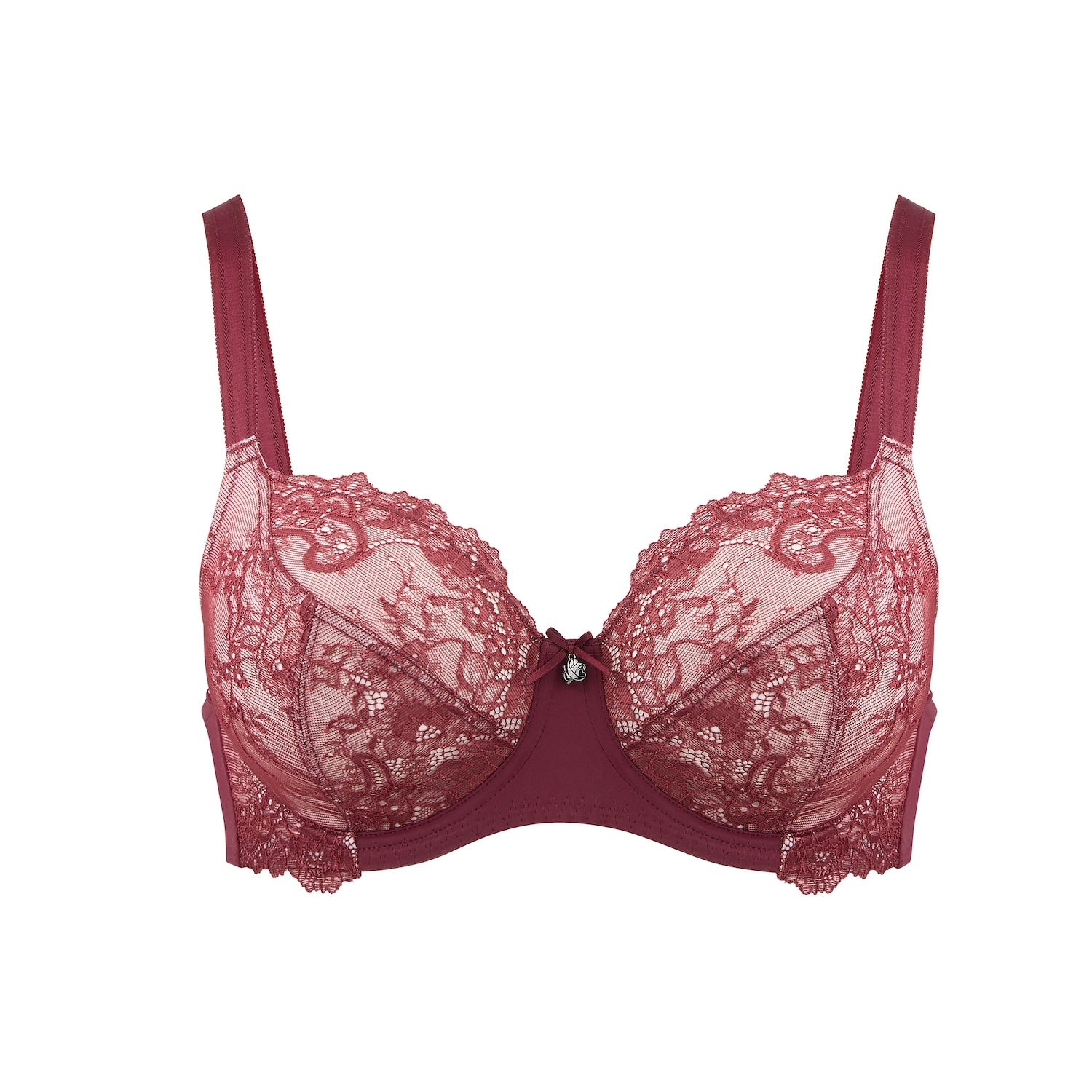 Nightingale Lace Full Cup Bra - Burgundy