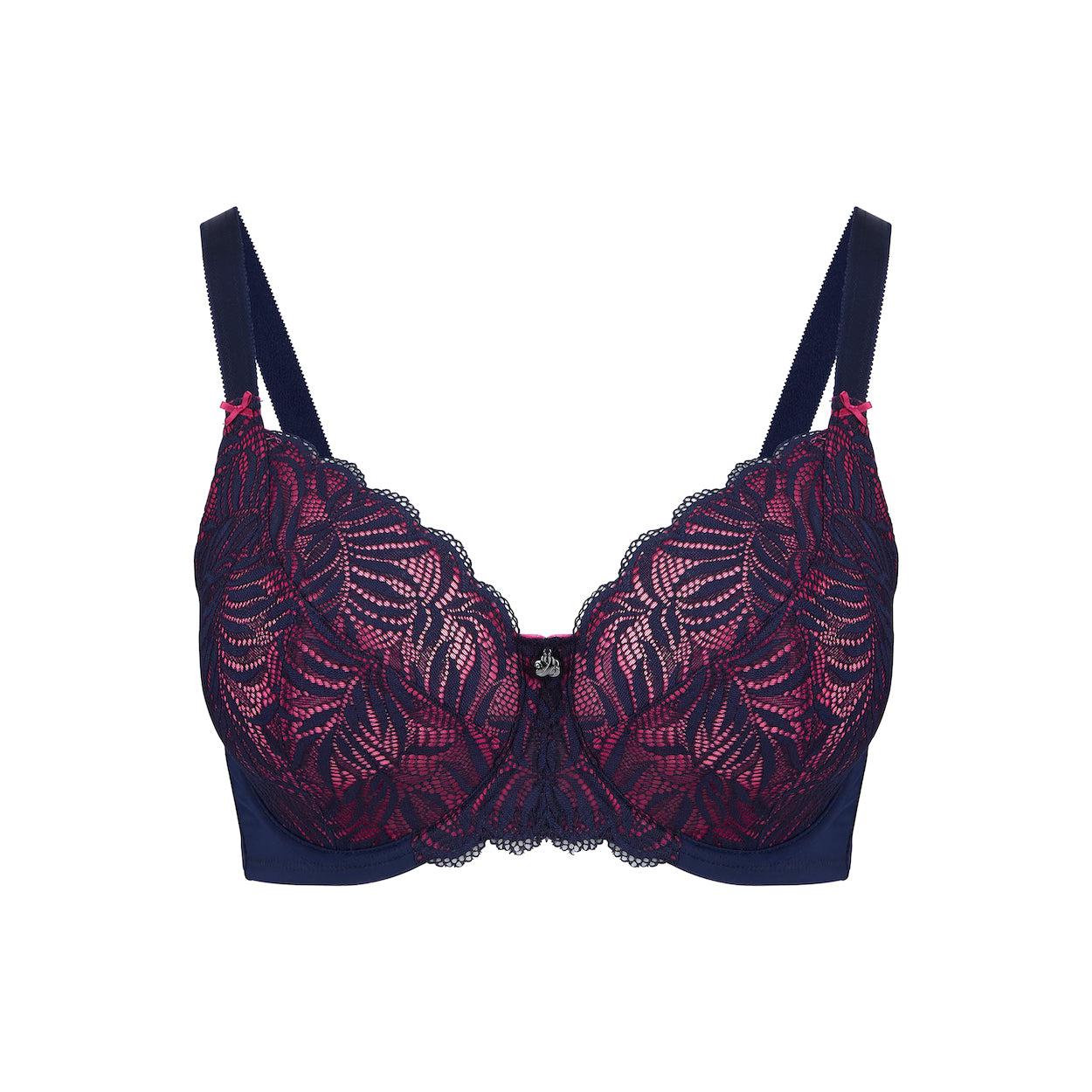 Radiate Lace Full Cup Bra - Navy Berry