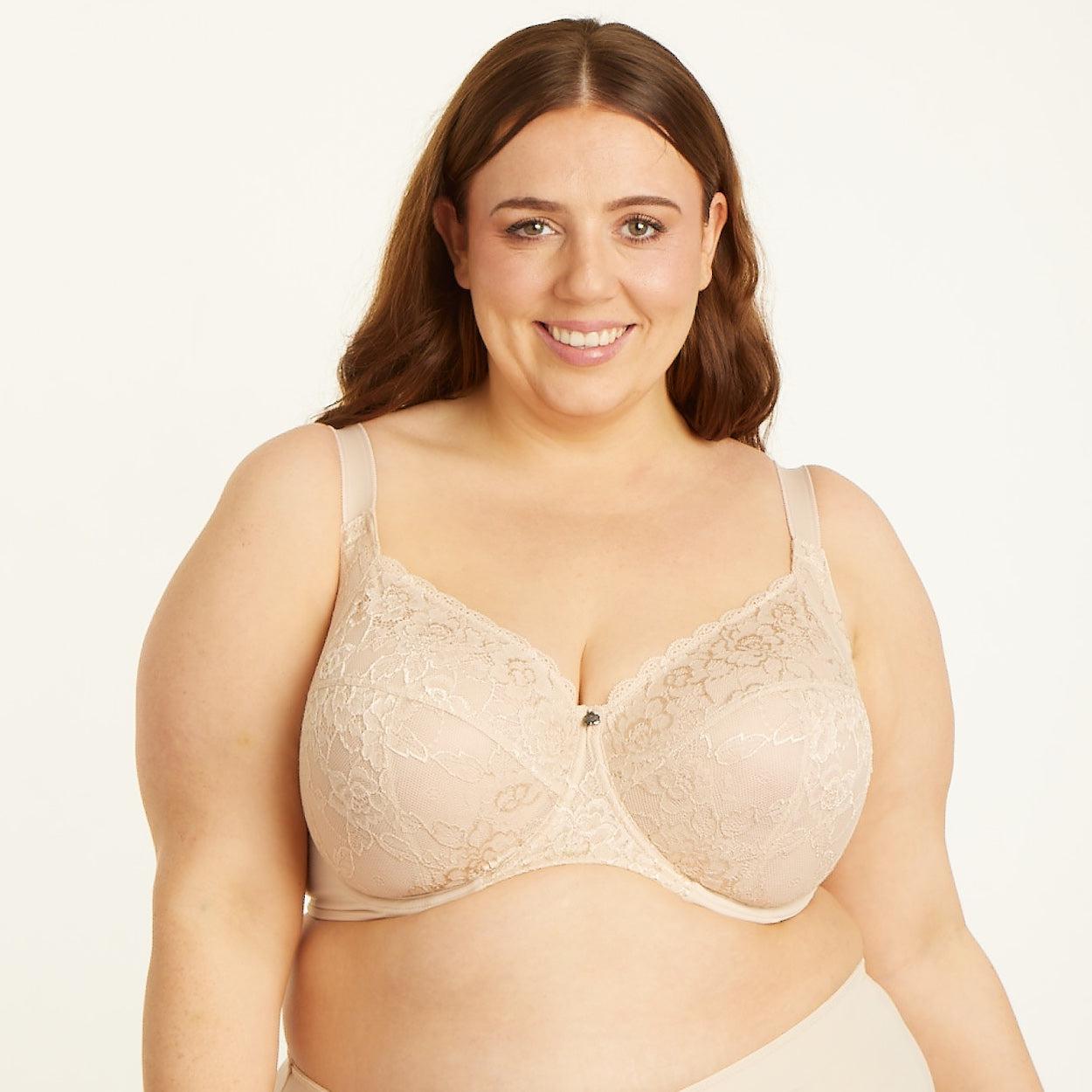 Dahlia Lace Premium Support Bra - Almond