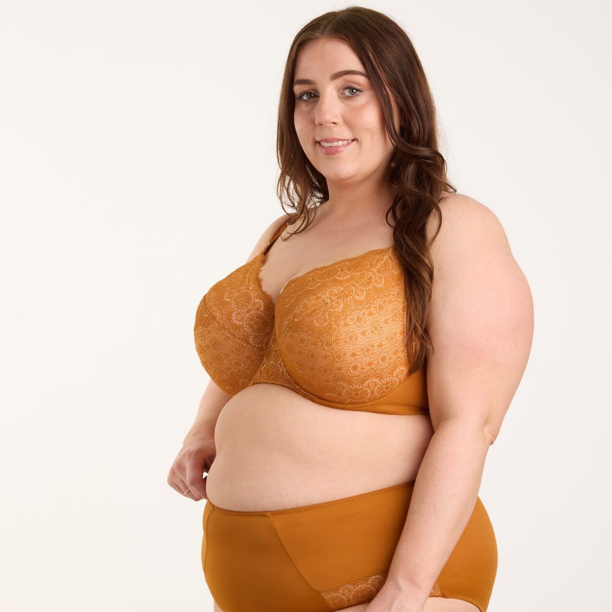 Geo Lace Premium Support Bra - Burnt Orange