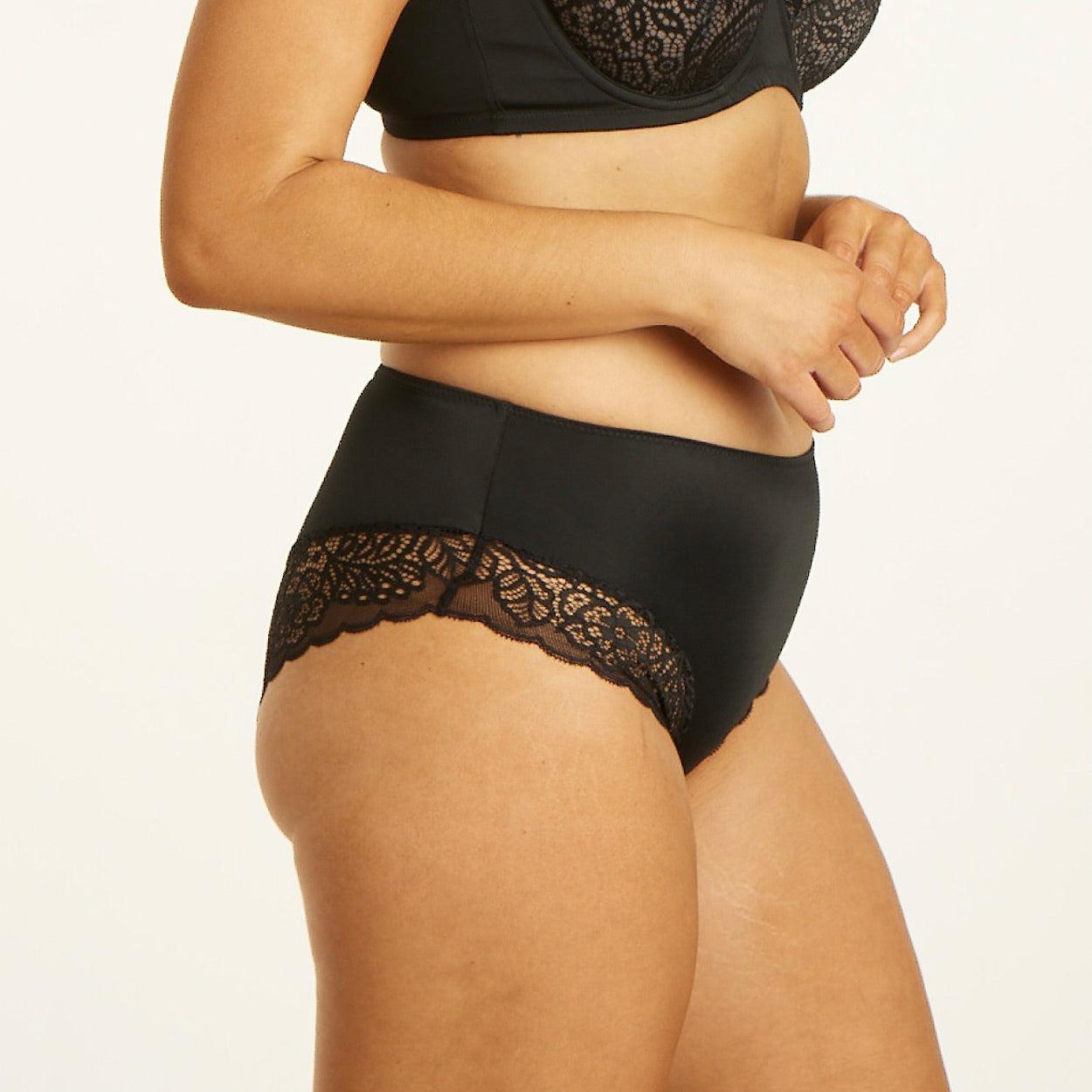 Lily Lace Midi Brief - Black