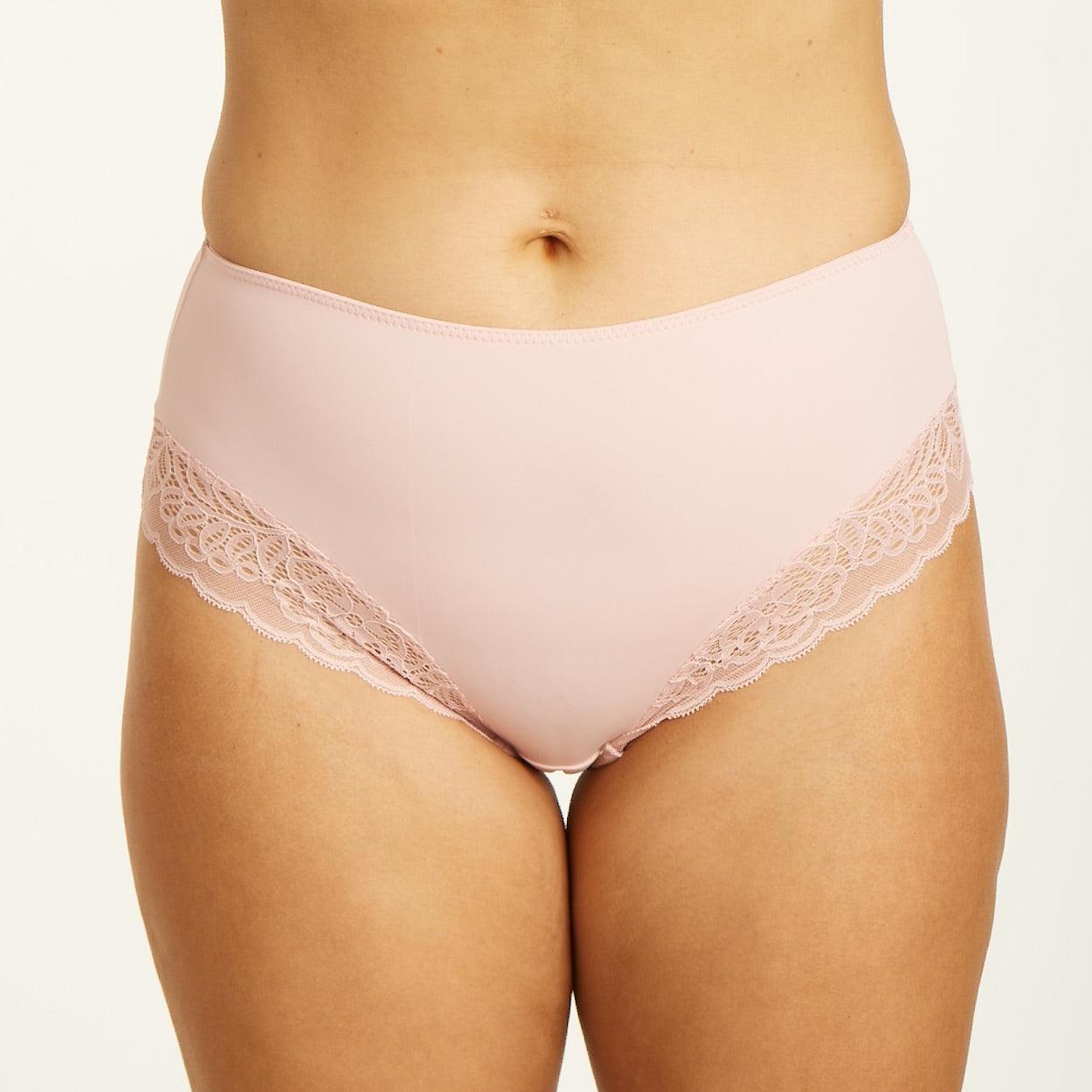 Lily Lace Midi Brief - Blush Pink