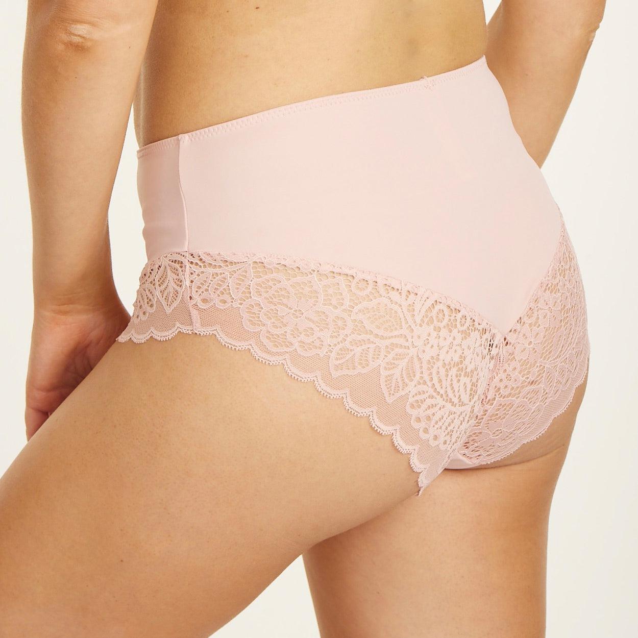 Lily Lace Midi Brief - Blush Pink