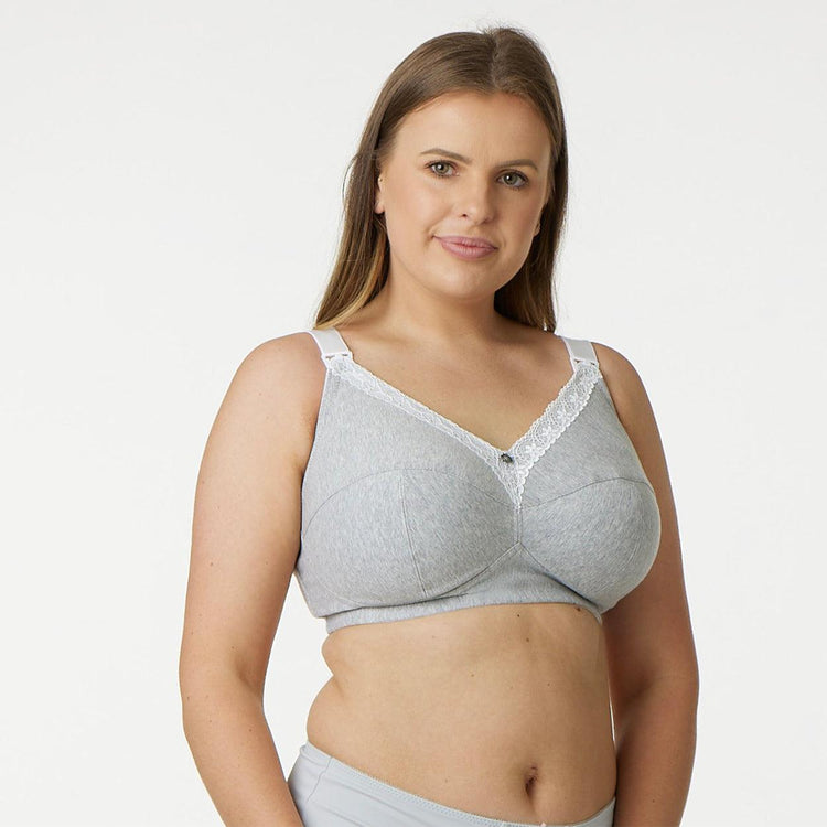 Charcoal Marl Maternity & Nursing Non Wired Bra