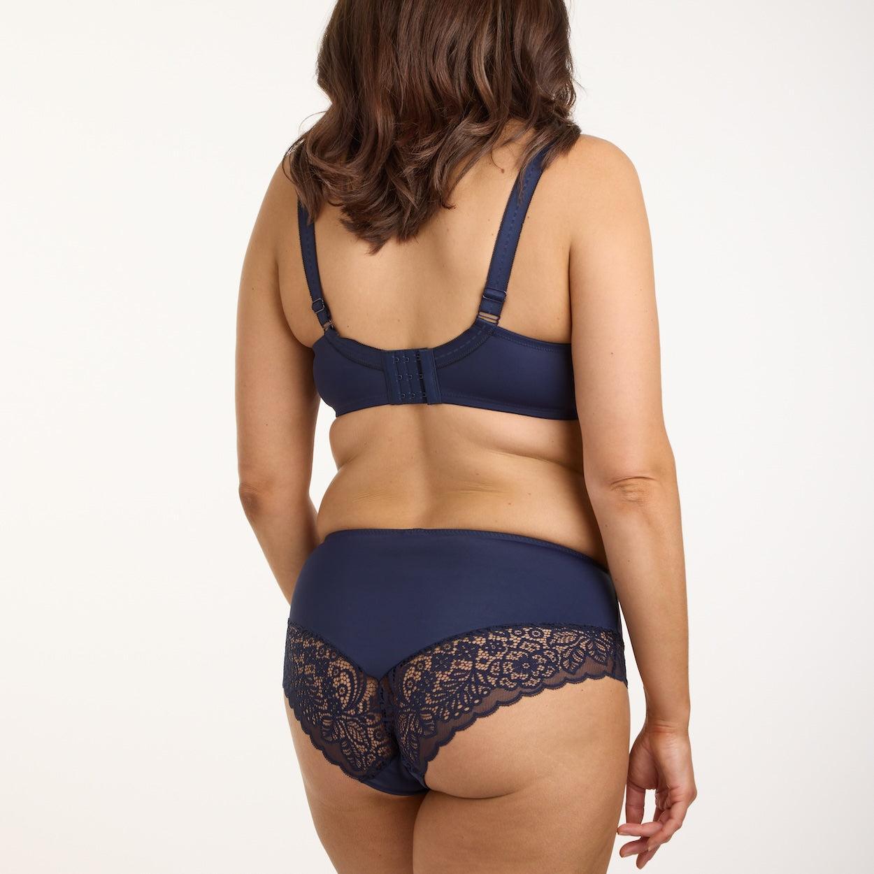 Lily Lace Full Cup Bra - Navy