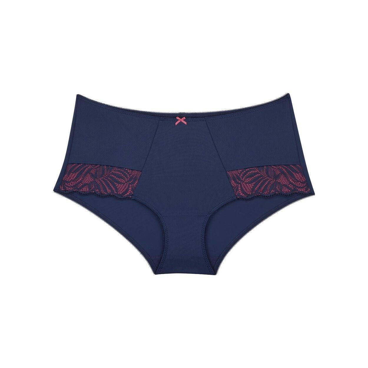 Radiate Lace Full Brief - Navy Berry