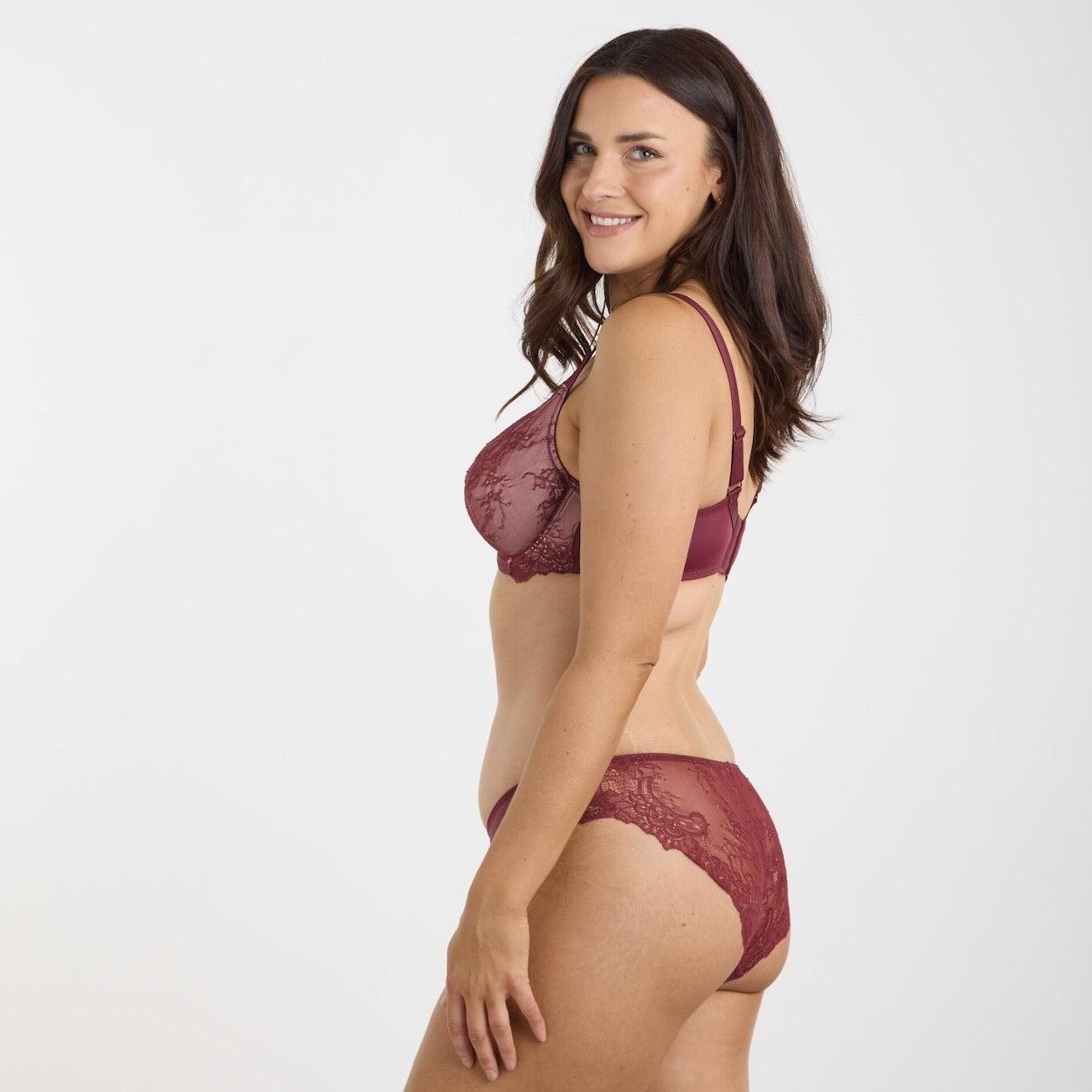 Nightingale Lace Full Cup Bra - Burgundy