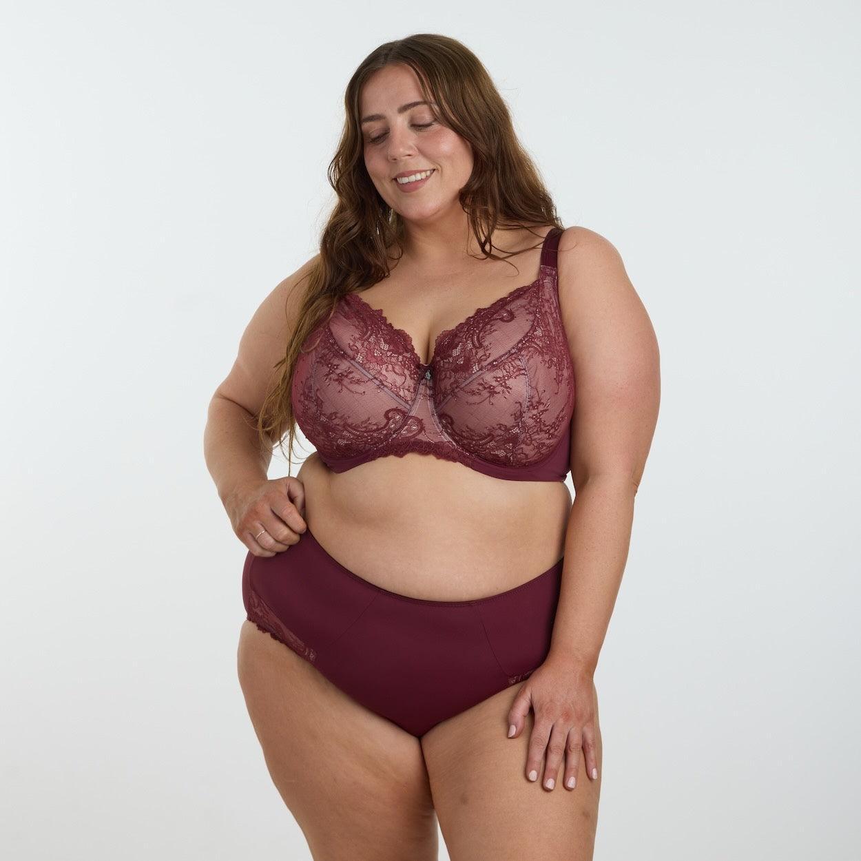 Nightingale Lace Premium Support Bra - Burgundy