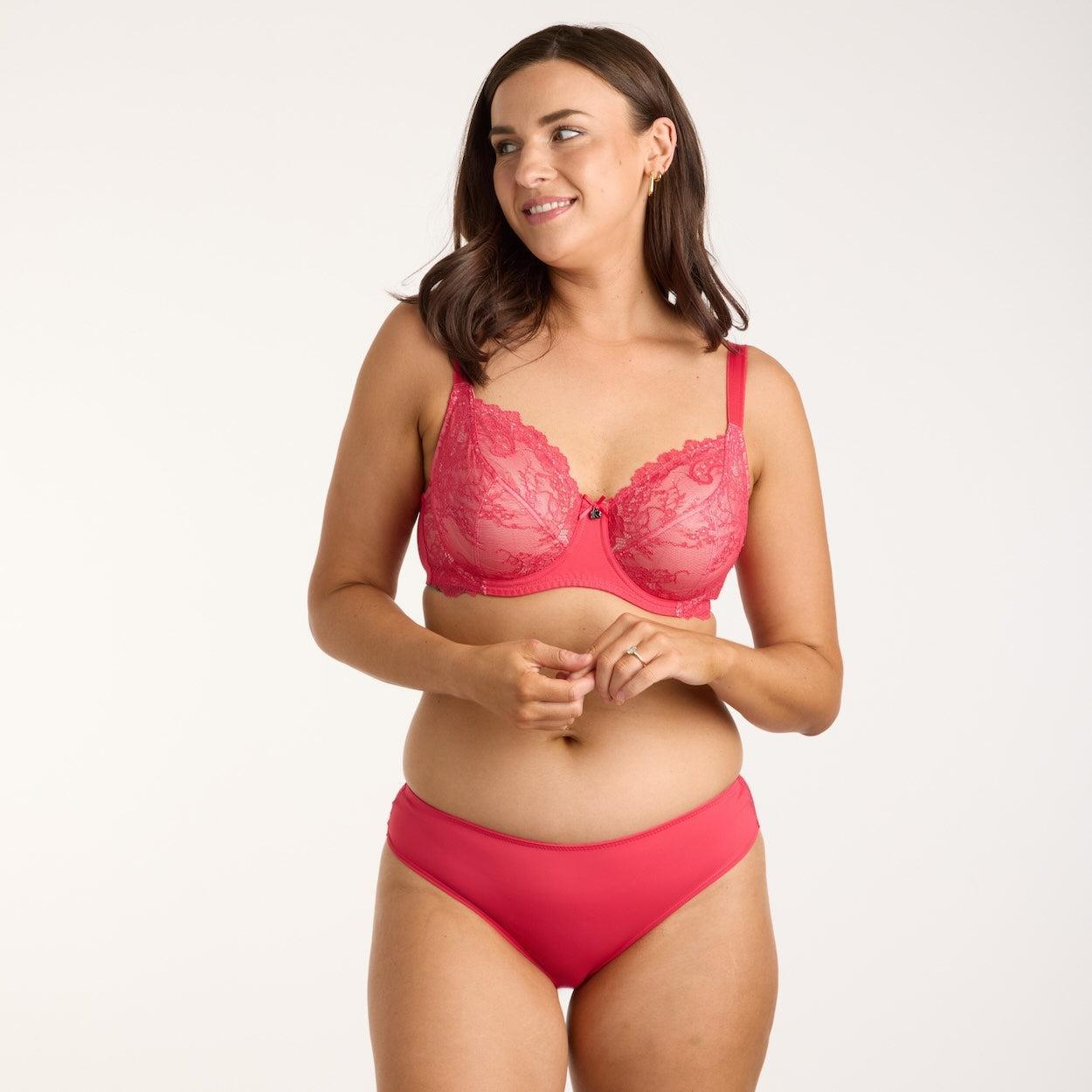 Nightingale Lace Bum Bikini Brief - Pink Flambe
