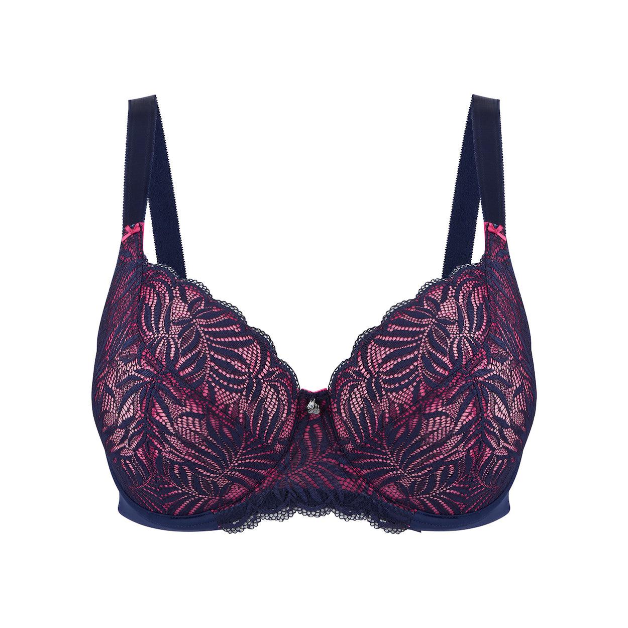 Radiate Lace Premium Support Bra - Navy Berry