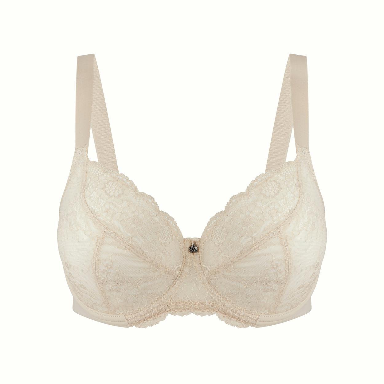 Peony Lace Premium Support Bra - Cafe Latte