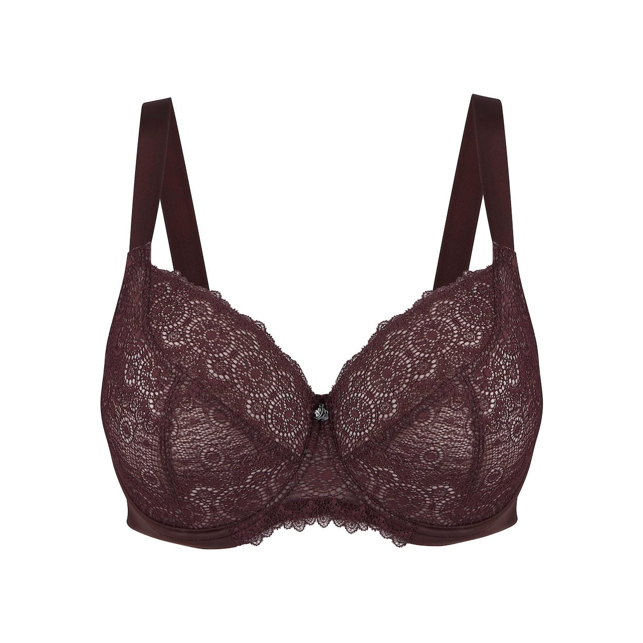 Geo Lace Premium Support Bra - Mocha