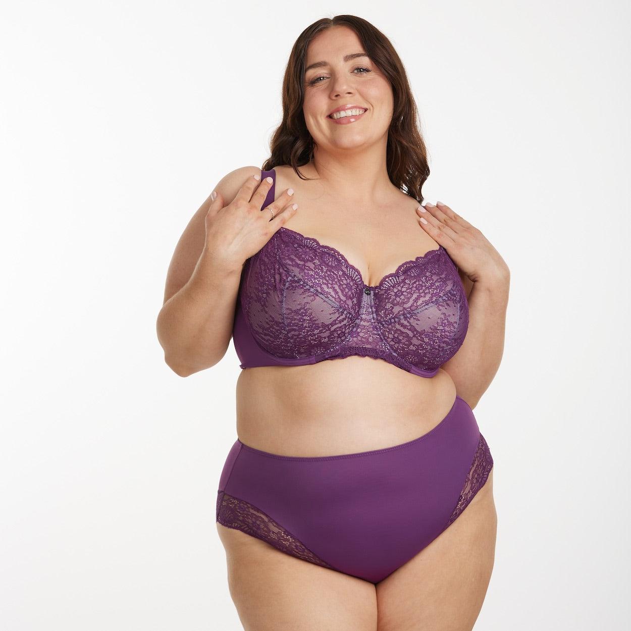 Peony Lace Premium Support Bra - Purple Wineberry