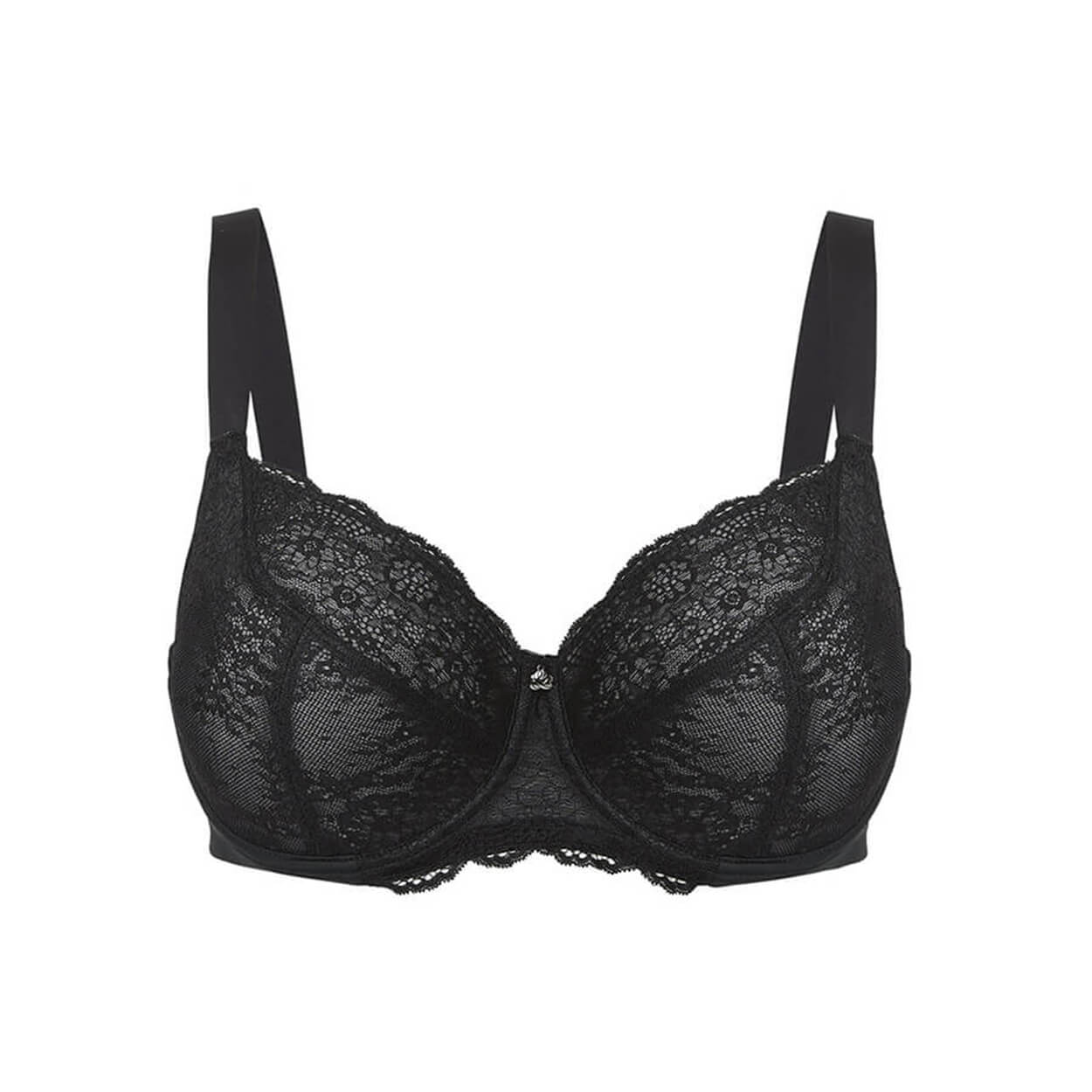 Peony Lace  Premium Support Bra - Black