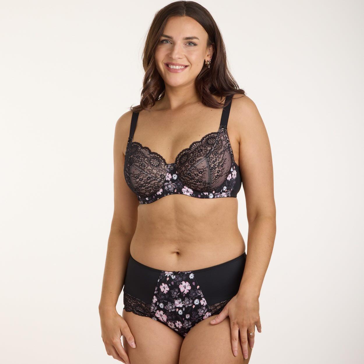Print Full Cup Bra - Black Bloom