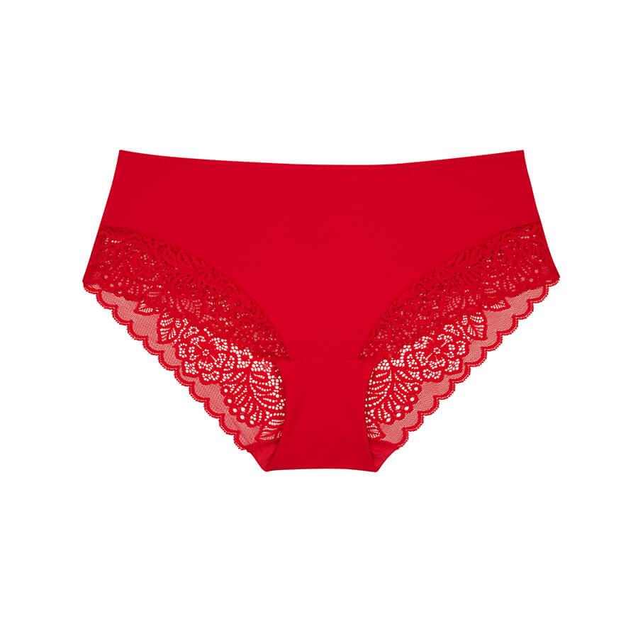 Lily Lace Midi Brief - Ruby Red