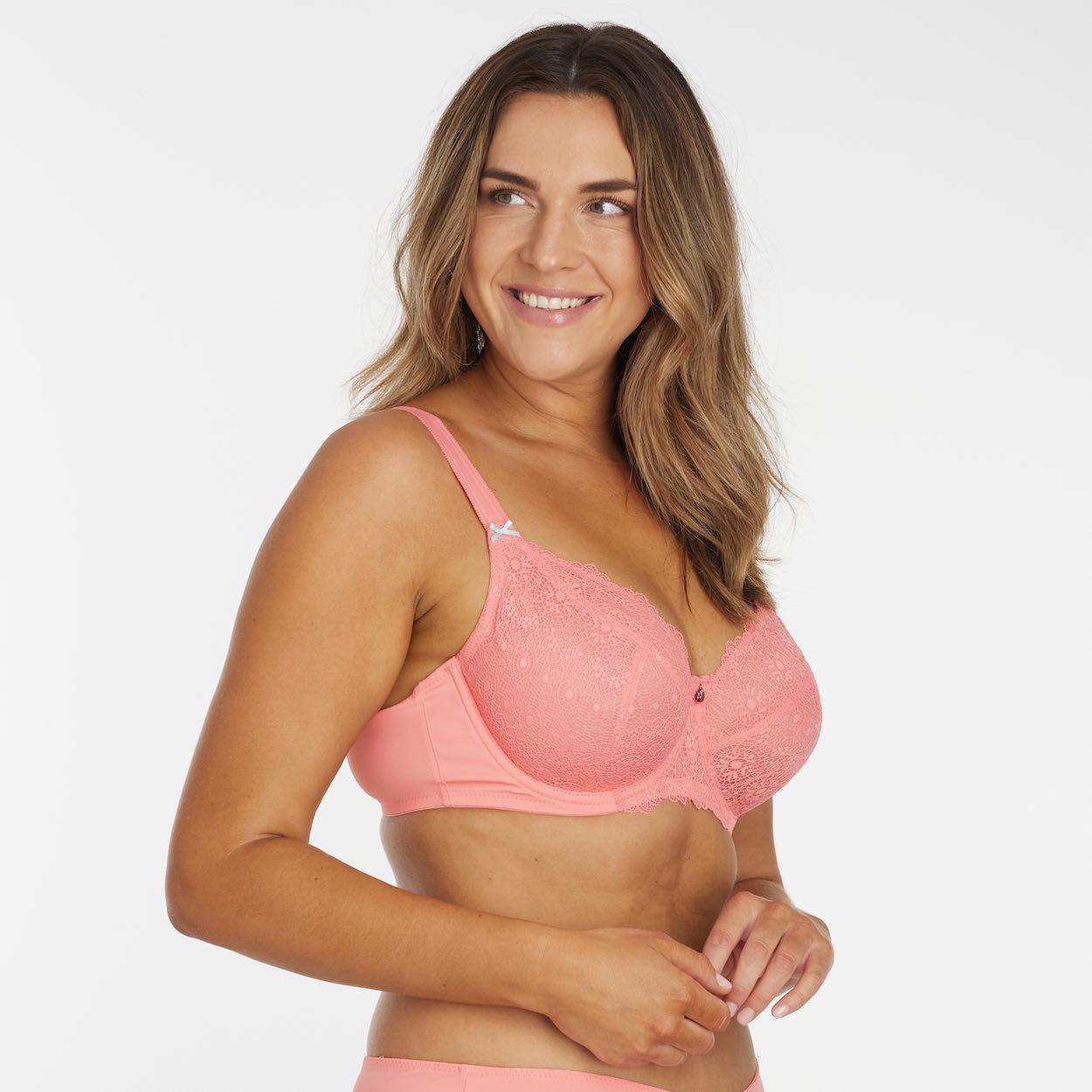 Geo Lace Full Cup Bra - Sorbet Pink